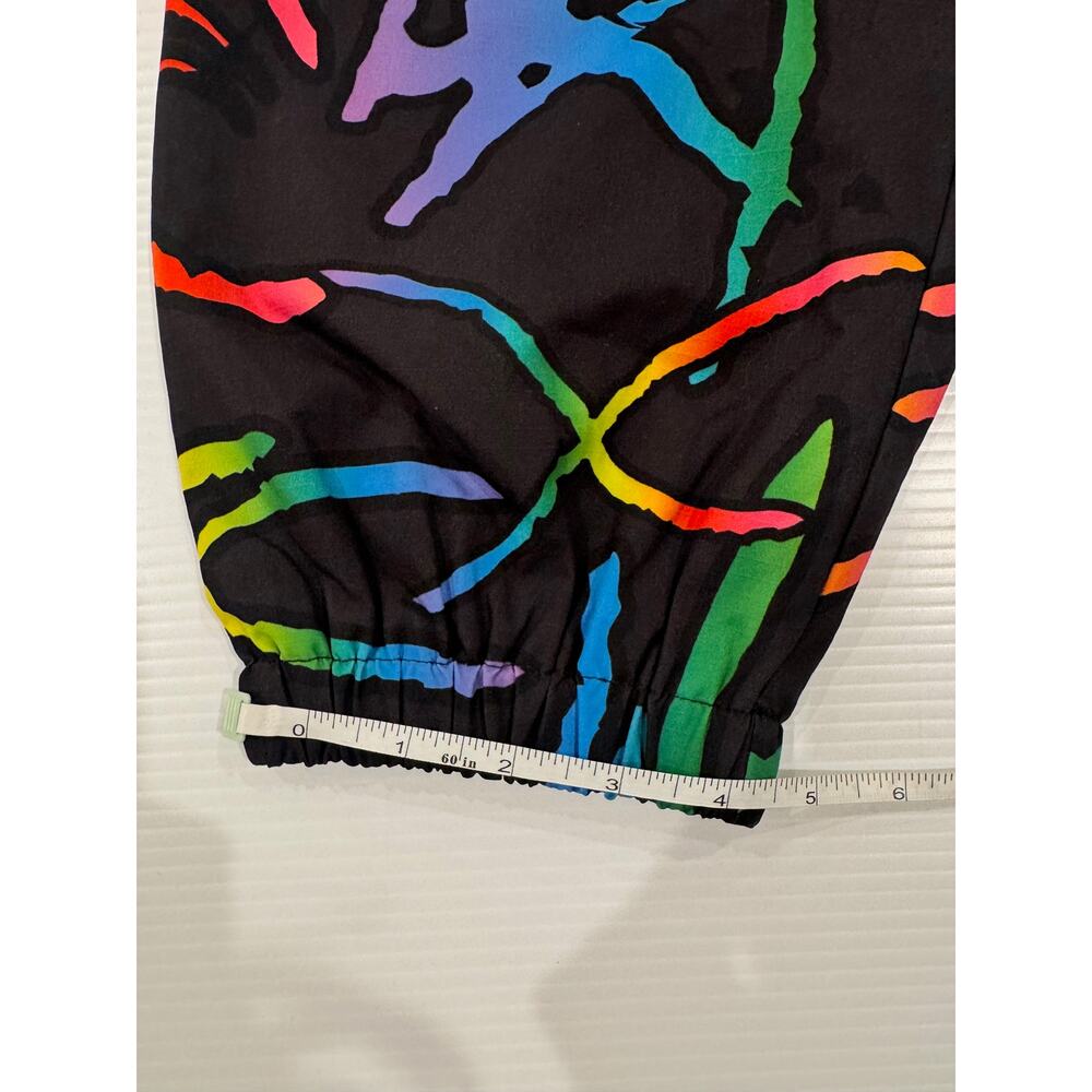 STAYCOOLNYC Electric Beach Rainbow Windbreaker Jogger Pant Black Small Festival - Picture 6 of 16